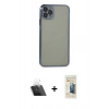 MARSİLYAN™- iPhone 11 Pro Max Kılıf Vadi Minimal - Siyah 6D Mat Seramik Hayalet Nano Ekran Koruyucu + Kamera Lens Koruma Cam - SF