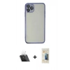 MARSİLYAN™- iPhone 11 Pro Max Kılıf Vadi Minimal - Siyah 6D Mat Seramik Hayalet Nano Ekran Koruyucu + Kamera Lens Koruma Cam - SF