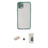 MARSİLYAN™- iPhone 11 Pro Max Kılıf Vadi Minimal - Siyah 6D Mat Seramik Hayalet Nano Ekran Koruyucu + Renkli Kamera Lens Koruma Cam - MI