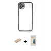 MARSİLYAN™- iPhone 11 Pro Max Kılıf Vadi Minimal - Siyah 6D Mat Seramik Hayalet Nano Ekran Koruyucu + Renkli Kamera Lens Koruma Cam - SI