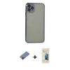 MARSİLYAN™- iPhone 11 Pro Max Kılıf Vadi Minimal - Siyah 6D Mat Seramik Hayalet Nano Ekran Koruyucu + Shine Kamera Lens Koruma Cam - PE