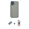 MARSİLYAN™- iPhone 11 Pro Max Kılıf Vadi Minimal - Siyah Bilvis Hayalet Cam Ekran Koruyucu + Metal Kamera Lens Koruma Cam - AKYL