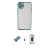 MARSİLYAN™- iPhone 11 Pro Max Kılıf Vadi Minimal - Siyah Bilvis Hayalet Cam Ekran Koruyucu + Shine Kamera Lens Koruma Cam - MI