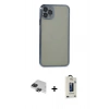 MARSİLYAN™- iPhone 11 Pro Max Kılıf Vadi Minimal - Siyah Bilvis Hayalet Cam Ekran Koruyucu + Pers Alüminyum Kamera Lens - SH