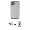 MARSİLYAN™- iPhone 11 Pro Max Kılıf Vadi Minimal - Siyah Bilvis Hayalet Cam Ekran Koruyucu + Pers Alüminyum Kamera Lens - LT
