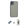 MARSİLYAN™- iPhone 11 Pro Max Kılıf Vadi Minimal - Siyah Bilvis Hayalet Cam Ekran Koruyucu + Shine Kamera Lens Koruma Cam - GD