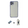 MARSİLYAN™- iPhone 11 Pro Max Kılıf Vadi Minimal - Siyah Bilvis Hayalet Cam Ekran Koruyucu + Shine Kamera Lens Koruma Cam - GD