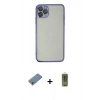 MARSİLYAN™- iPhone 11 Pro Max Kılıf Vadi Minimal - Siyah Joko Magic 5D Hayalet Cam + Gümüş Shine Kamera Lens Koruma Cam
