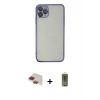 MARSİLYAN™- iPhone 11 Pro Max Kılıf Vadi Minimal - Siyah Joko Magic 5D Hayalet Cam + Kırmızı Pers Alüminyum Kamera Lens