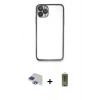 MARSİLYAN™- iPhone 11 Pro Max Kılıf Vadi Minimal - Siyah Joko Magic 5D Hayalet Cam + Pers Alüminyum Kamera Lens - LT