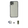 MARSİLYAN™- iPhone 11 Pro Max Kılıf Vadi Minimal - Siyah Joko Magic 5D Hayalet Cam + Pers Alüminyum Kamera Lens - LT