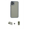 MARSİLYAN™- iPhone 11 Pro Max Kılıf Vadi Minimal - Siyah Joko Magic 5D Hayalet Cam + Rainbow Kamera Lens Koruma Cam - YL