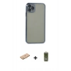 MARSİLYAN™- iPhone 11 Pro Max Kılıf Vadi Minimal - Siyah Joko Magic 5D Hayalet Cam + Renkli Kamera Lens Koruma Cam - PE