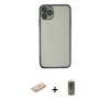 MARSİLYAN™- iPhone 11 Pro Max Kılıf Vadi Minimal - Siyah Joko Magic 5D Hayalet Cam + Renkli Kamera Lens Koruma Cam - MI