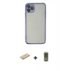 MARSİLYAN™- iPhone 11 Pro Max Kılıf Vadi Minimal - Siyah Joko Magic 5D Hayalet Cam + Renkli Kamera Lens Koruma Cam - SI