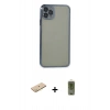 MARSİLYAN™- iPhone 11 Pro Max Kılıf Vadi Minimal - Siyah Joko Magic 5D Hayalet Cam + Renkli Kamera Lens Koruma Cam - SI
