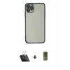 MARSİLYAN™- iPhone 11 Pro Max Kılıf Vadi Minimal - Siyah Joko Magic 5D Hayalet Cam + Kamera Lens Koruma Cam - SF