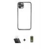 MARSİLYAN™- iPhone 11 Pro Max Kılıf Vadi Minimal - Siyah Joko Magic 5D Hayalet Cam + Kamera Lens Koruma Cam - SF