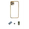 MARSİLYAN™- iPhone 11 Pro Max Kılıf Vadi Minimal - Siyah Joko Magic 5D Hayalet Cam + Shine Kamera Lens Koruma Cam - SABE