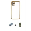 MARSİLYAN™- iPhone 11 Pro Max Kılıf Vadi Minimal - Siyah Joko Magic 5D Hayalet Cam + Shine Kamera Lens Koruma Cam - PE