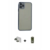 MARSİLYAN™- iPhone 11 Pro Max Kılıf Vadi Minimal - Siyah Joko Magic 5D Hayalet Cam + Yeşil Pers Alüminyum Kamera Lens