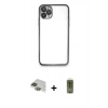 MARSİLYAN™- iPhone 11 Pro Max Kılıf Vadi Minimal - Siyah Joko Magic 5D Hayalet Cam + Yeşil Pers Alüminyum Kamera Lens