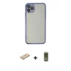 MARSİLYAN™- iPhone 11 Pro Max Kılıf Vadi Minimal - Siyah Joko Magic 5D Hayalet Cam + Yeşil Renkli Kamera Lens Koruma Cam
