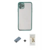MARSİLYAN™- iPhone 11 Pro Max Kılıf Vadi Minimal - Siyah Mat Seramik Nano Ekran Koruyucu + Metal Kamera Lens Koruma Cam - GD