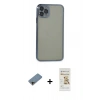 MARSİLYAN™- iPhone 11 Pro Max Kılıf Vadi Minimal - Siyah Mat Seramik Nano Ekran Koruyucu + Shine Kamera Lens Koruma Cam - GD