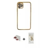 MARSİLYAN™- iPhone 11 Pro Max Kılıf Vadi Minimal - Siyah Mat Seramik Nano Ekran Koruyucu + Pers Alüminyum Kamera Lens - KI