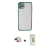 MARSİLYAN™- iPhone 11 Pro Max Kılıf Vadi Minimal - Siyah Mat Seramik Nano Ekran Koruyucu + Pers Alüminyum Kamera Lens - KI