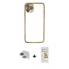 MARSİLYAN™- iPhone 11 Pro Max Kılıf Vadi Minimal - Siyah Mat Seramik Nano Ekran Koruyucu + Pers Alüminyum Kamera Lens - LT