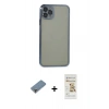 MARSİLYAN™- iPhone 11 Pro Max Kılıf Vadi Minimal - Siyah Mat Seramik Nano Ekran Koruyucu + Metal Kamera Lens Koruma Cam - MR