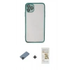 MARSİLYAN™- iPhone 11 Pro Max Kılıf Vadi Minimal - Siyah Mat Seramik Nano Ekran Koruyucu + Shine Kamera Lens Koruma Cam - SH