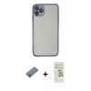 MARSİLYAN™- iPhone 11 Pro Max Kılıf Vadi Minimal - Siyah Mat Seramik Nano Ekran Koruyucu + Shine Kamera Lens Koruma Cam - SABE