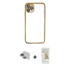 MARSİLYAN™- iPhone 11 Pro Max Kılıf Vadi Minimal - Siyah Mat Seramik Nano Ekran Koruyucu + Pers Alüminyum Kamera Lens - YL