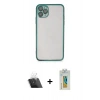 MARSİLYAN™- iPhone 11 Pro Max Kılıf Vadi Minimal - Siyah Polymer Nano Ekran Koruyucu + Kamera Lens Koruma Cam - SF