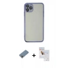 MARSİLYAN™- iPhone 11 Pro Max Kılıf Vadi Minimal - Siyah Seramik Nano Ekran Koruyucu + Metal Kamera Lens Koruma Cam - GD