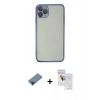 MARSİLYAN™- iPhone 11 Pro Max Kılıf Vadi Minimal - Siyah Seramik Nano Ekran Koruyucu + Metal Kamera Lens Koruma Cam - MI