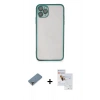 MARSİLYAN™- iPhone 11 Pro Max Kılıf Vadi Minimal - Siyah Seramik Nano Ekran Koruyucu + Metal Kamera Lens Koruma Cam - GD
