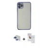 MARSİLYAN™- iPhone 11 Pro Max Kılıf Vadi Minimal - Siyah Seramik Nano Ekran Koruyucu + Pers Alüminyum Kamera Lens - LT