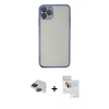 MARSİLYAN™- iPhone 11 Pro Max Kılıf Vadi Minimal - Siyah Seramik Nano Ekran Koruyucu + Pers Alüminyum Kamera Lens - SH