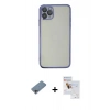 MARSİLYAN™- iPhone 11 Pro Max Kılıf Vadi Minimal - Siyah Seramik Nano Ekran Koruyucu + Shine Kamera Lens Koruma Cam - GI