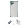MARSİLYAN™- iPhone 11 Pro Max Kılıf Vadi Minimal - Siyah Seramik Nano Ekran Koruyucu + Metal Kamera Lens Koruma Cam - SH
