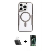 MARSİLYAN™- iPhone 11 Pro Max Kılıf Yadigar Klasik Özel Seri - Şeffaf 360 Full Body Arka Koruyucu + Kamera Lens Koruma Cam - SF