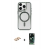 MARSİLYAN™- iPhone 11 Pro Max Kılıf Yadigar Klasik Özel Seri - Şeffaf 360 Full Body Arka Koruyucu + Renkli Kamera Lens Koruma Cam - MI