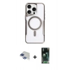 MARSİLYAN™- iPhone 11 Pro Max Kılıf Yadigar Klasik Özel Seri - Şeffaf 360 Full Body Arka Koruyucu + Pers Alüminyum Kamera Lens - LT