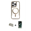 MARSİLYAN™- iPhone 11 Pro Max Kılıf Yadigar Klasik Özel Seri - Şeffaf 360 Full Body Arka Koruyucu + Rainbow Kamera Lens Koruma Cam - GD