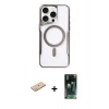 MARSİLYAN™- iPhone 11 Pro Max Kılıf Yadigar Klasik Özel Seri - Şeffaf 360 Full Body Arka Koruyucu + Renkli Kamera Lens Koruma Cam - SI