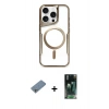 MARSİLYAN™- iPhone 11 Pro Max Kılıf Yadigar Klasik Özel Seri - Şeffaf 360 Full Body Arka Koruyucu + Shine Kamera Lens Koruma Cam - GS